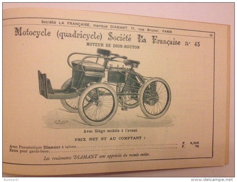 Cycles, motocycles, SOCIETE LA FRANCAISE, catalogue de vente, vers 1900