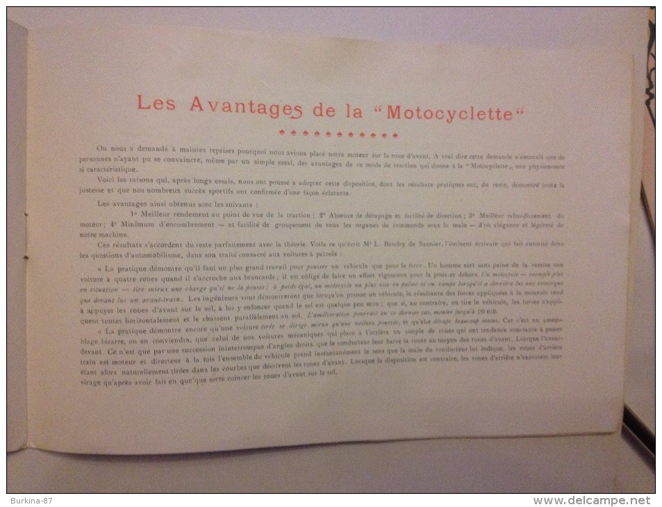 LA MOTOCYCLETTE WERNER, CATALOGUE DE VENTE,1900, 40 av de la Grande Armée