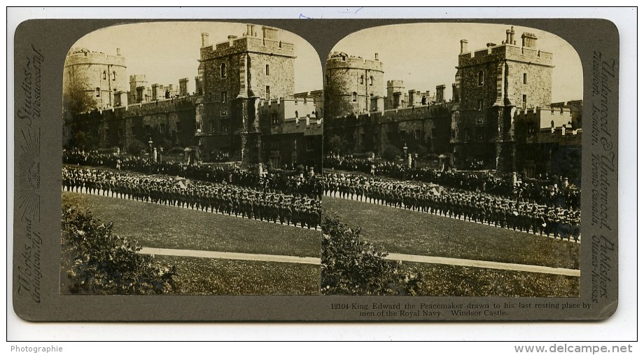 Royaume Uni Londres Funerailles Du Roi Edouard VII Ancienne Photo Stereo Underwood 1910 - Stereo-Photographie