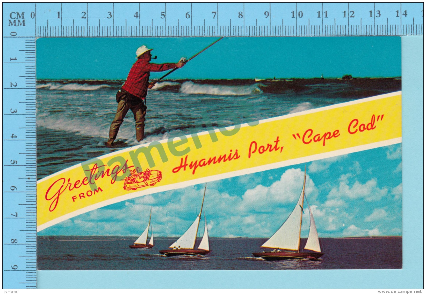 Greetings From - Hyannis Port Cape Cod , Multiview - USA - 2 Scans - Souvenir De...