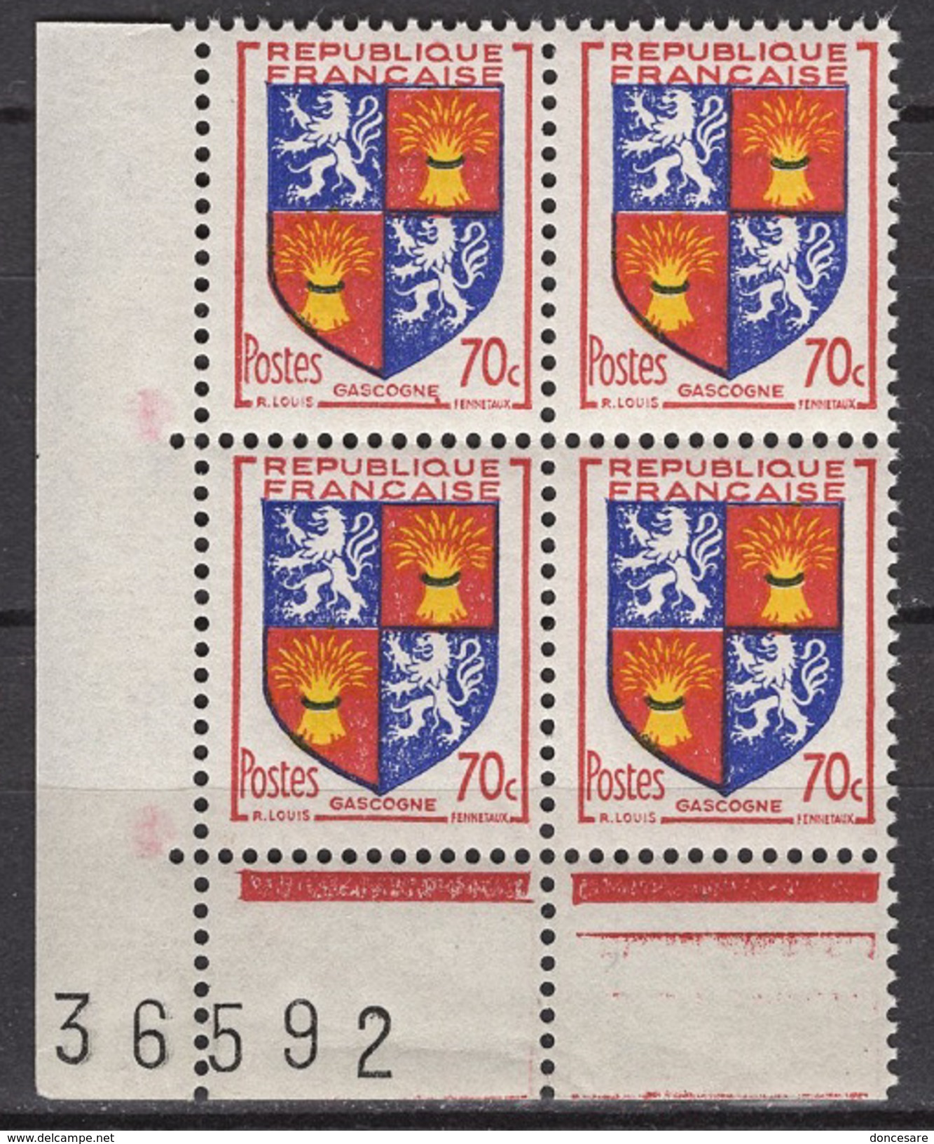 FRANCE 1953 - BLOC DE 4 Y.T. N° 958  - 4 TP NEUFS** FF658 - Neufs