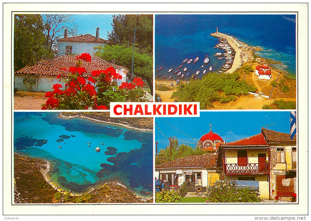 Chalkidiki, Greece Postcard Posted 1998 Private Post Via Brussels - Grecia