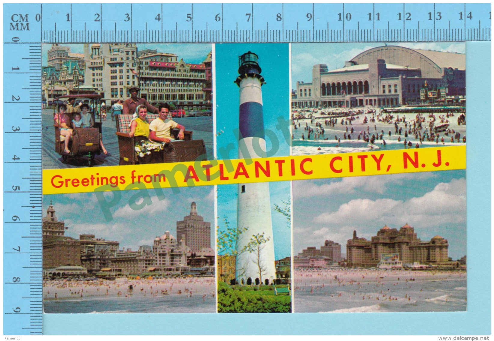 Greetings From - Atlantic City , Multiviews  - New Jersey USA - 2 Scans - Gruss Aus.../ Gruesse Aus...