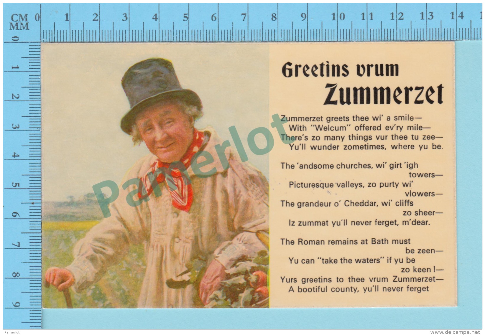 Greetins Vrum - Zummerzet  - England- 2 Scans - Gruss Aus.../ Gruesse Aus...