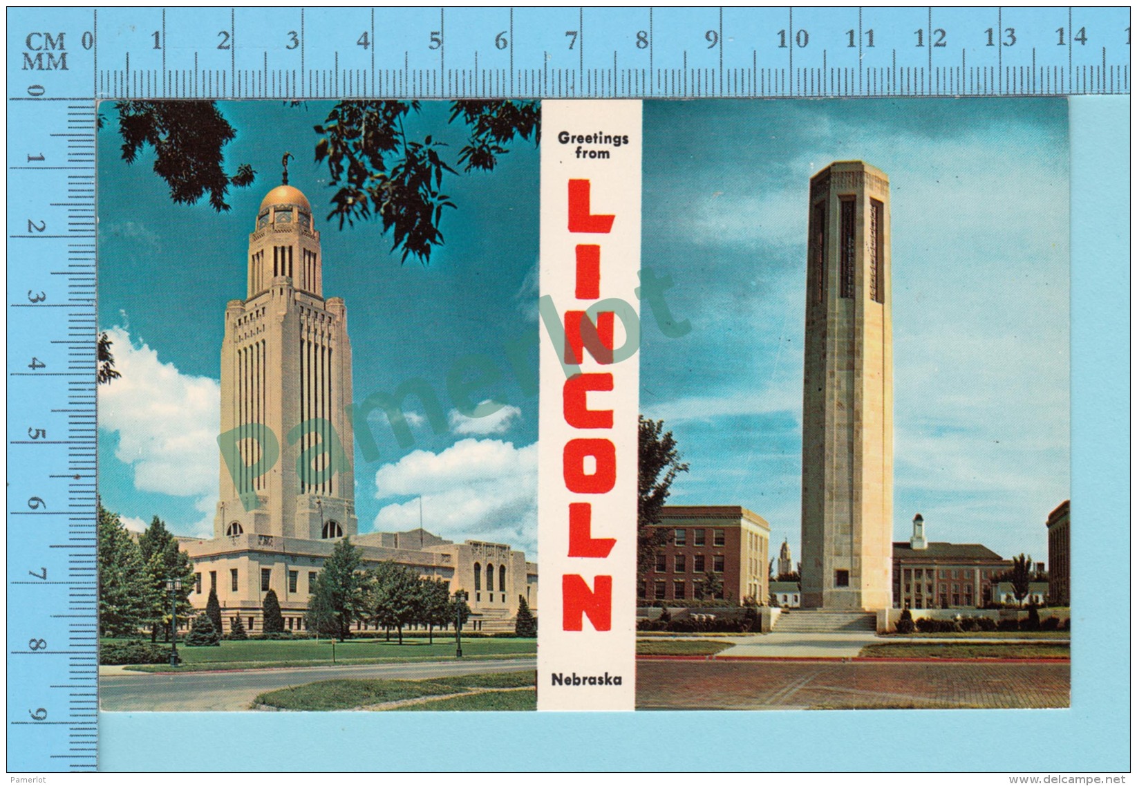 Greetings From - Lincoln , Multiview   -Nebraska USA - 2 Scans - Gruss Aus.../ Gruesse Aus...