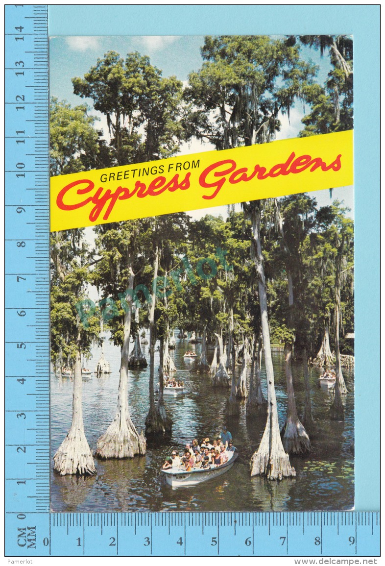 Greetings From - Cypress Gardens, Multiview - Florida USA - 2 Scans - Souvenir De...