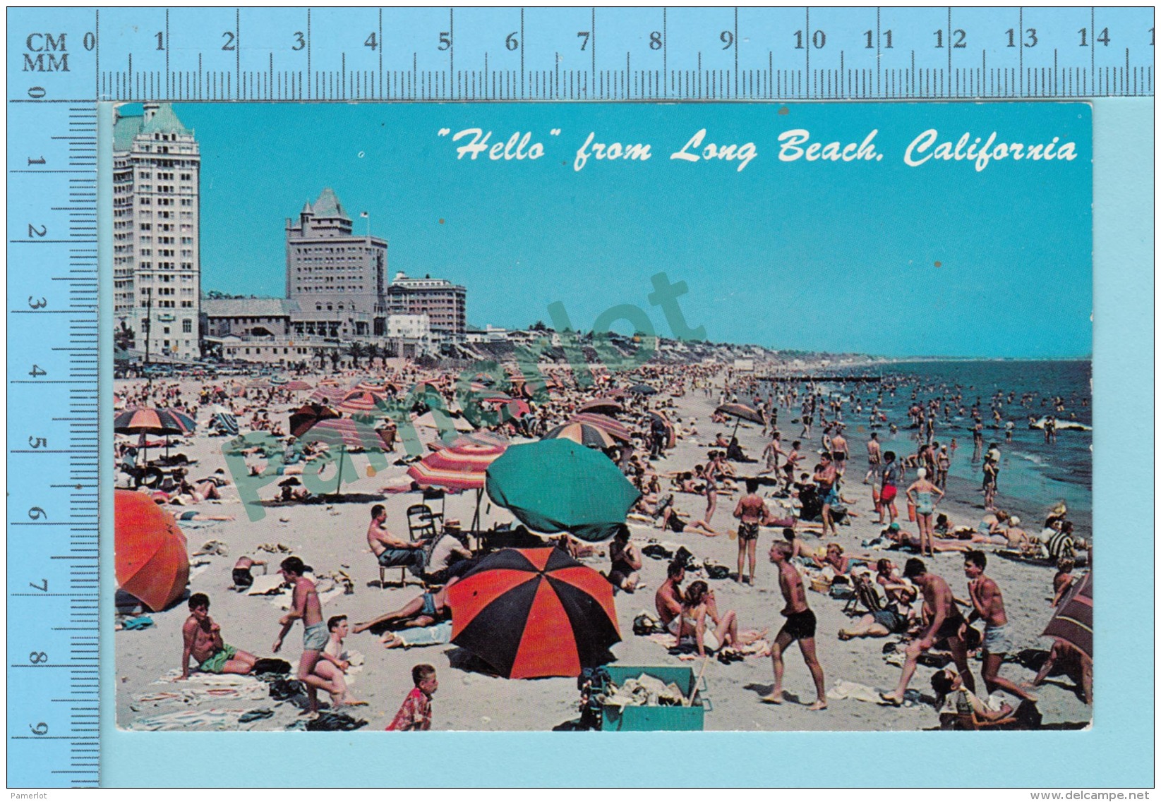 Hello From -Long Beach  -  California USA - 2 Scans - Souvenir De...