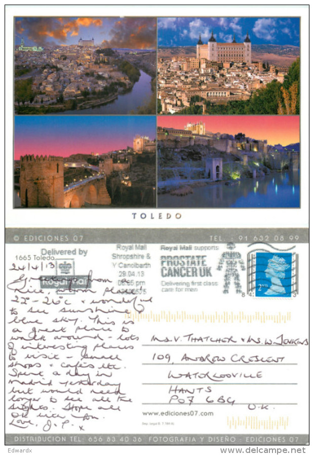 Toledo, Spain Postcard Posted 2013 Stamp - Toledo