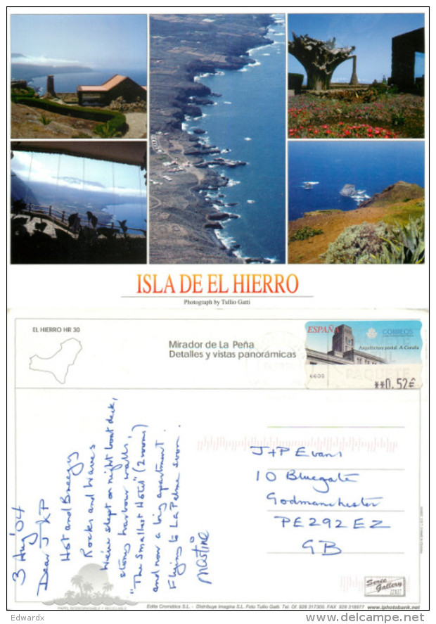 Multiview, El Hierro, Spain Postcard Posted 2004 ATM Meter - Hierro
