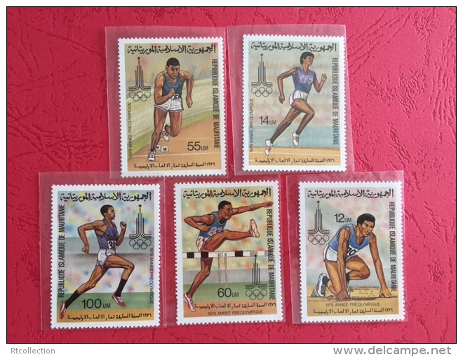 Mauritania 1979 Olympics Games Moscow 1980 Running Hurdles Sports Stamps MNH SC 427-431 Michel 652-656 - Mauritania (1960-...)