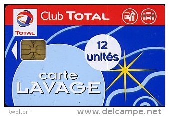 @+ Carte De Lavage TOTAL - ETOILE - 12 UNITES - SA1. Bandeau Recto "Club Total" - Colada De Coche