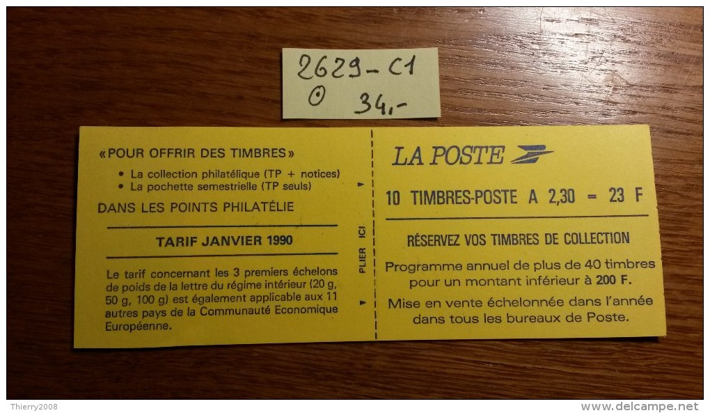 Carnet N° 2629-C1  Avec Oblitération Cachet à Date  à 20% De La Cote  TTB - Autres & Non Classés