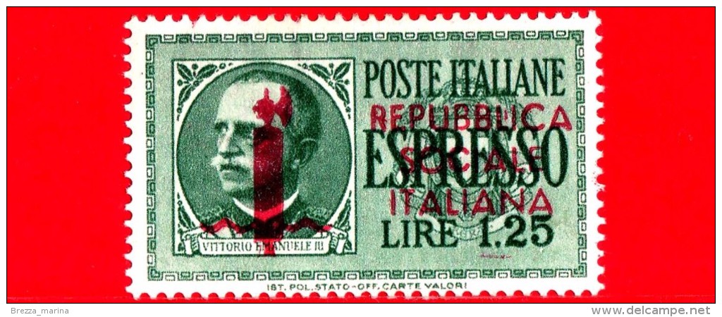 Nuovo - ITALIA - Rep. Sociale - 1944 - Effigie Di Vittorio Emanuele III Soprastampato - ESPRESSI - Entro Un Ovale - 1.25 - Exprespost