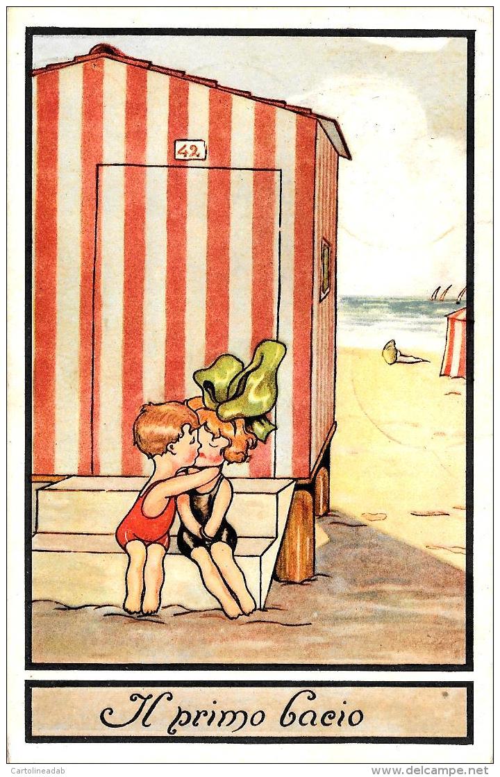 [DC3396] CPA - BAMBINI - IL PRIMO BACIO - Viaggiata 1921 - Old Postcard - Humorous Cards