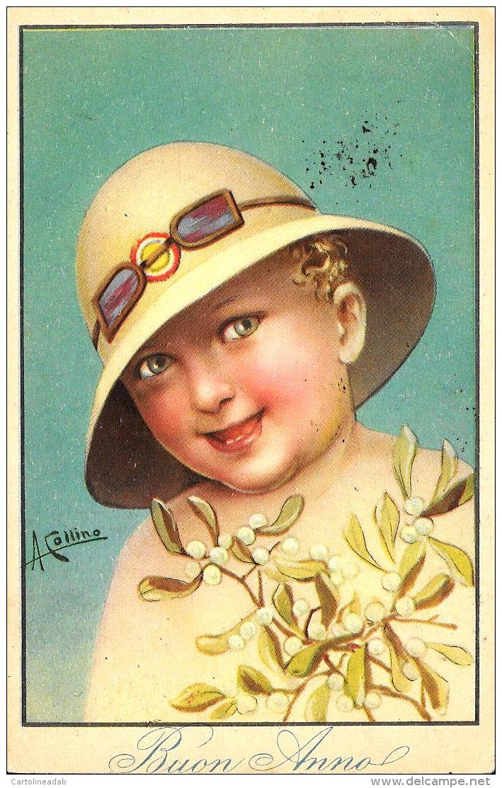 [DC3401] CPA - ILLUSTRATORE COLLINO - BAMBINI CHILDREN ENFANTS - BUON ANNO - Viaggiata - Old Postcard - Altri & Non Classificati