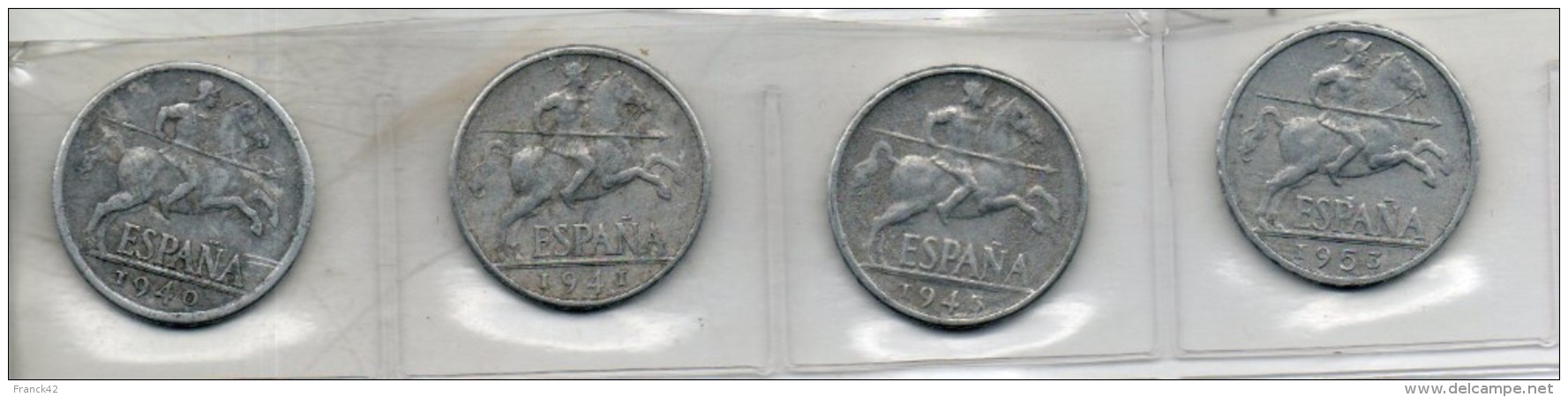 Espagne. 10 Centimos. 1940, 1941, 1945 Et 1953. - 10 Céntimos