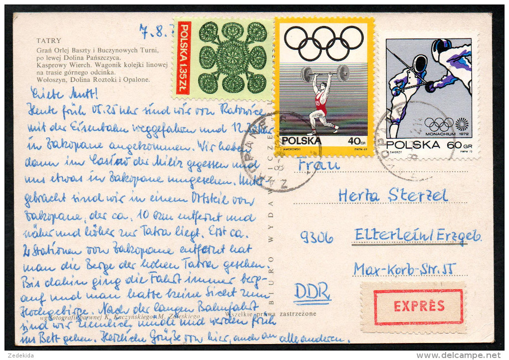 6966 - Alte Ansichtskarte - Tatra Tatry - Express 1972 - Briefe U. Dokumente