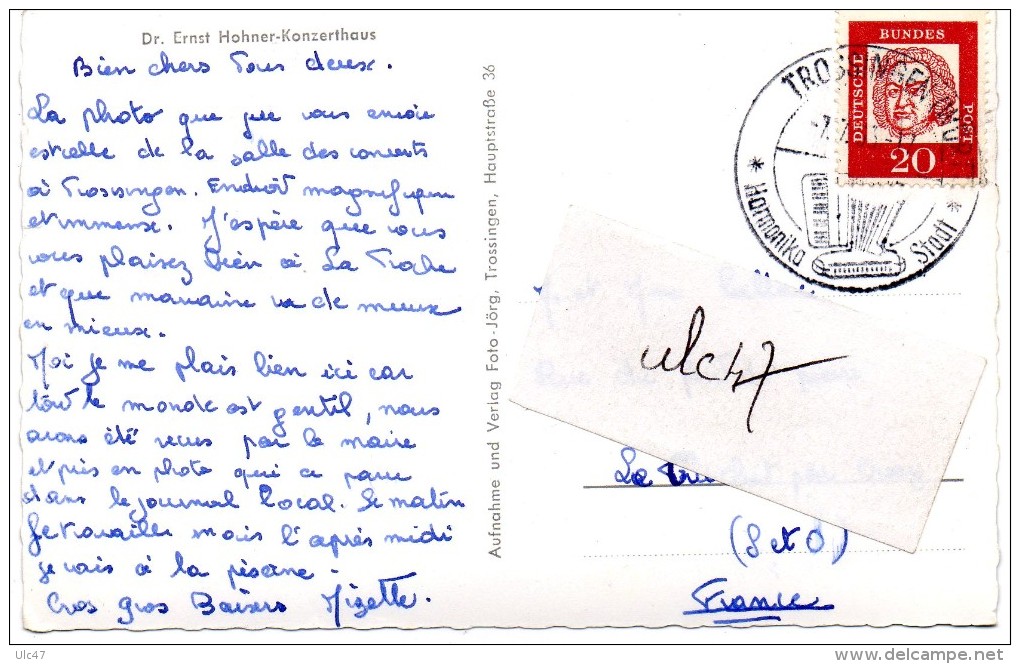 - Dr. Ernst Hohner - Konzerthaus. - Scan Verso - - Trossingen