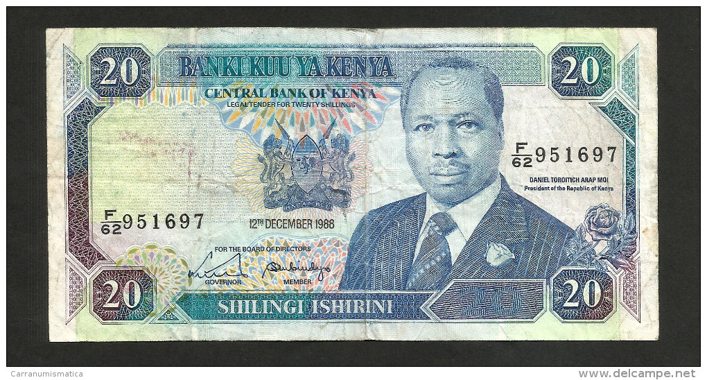 [NC] KENYA - CENTRAL BANK Of KENYA - 20 SHILLINGS (1988) - D. TOROITICH ARAP MOI - Kenya
