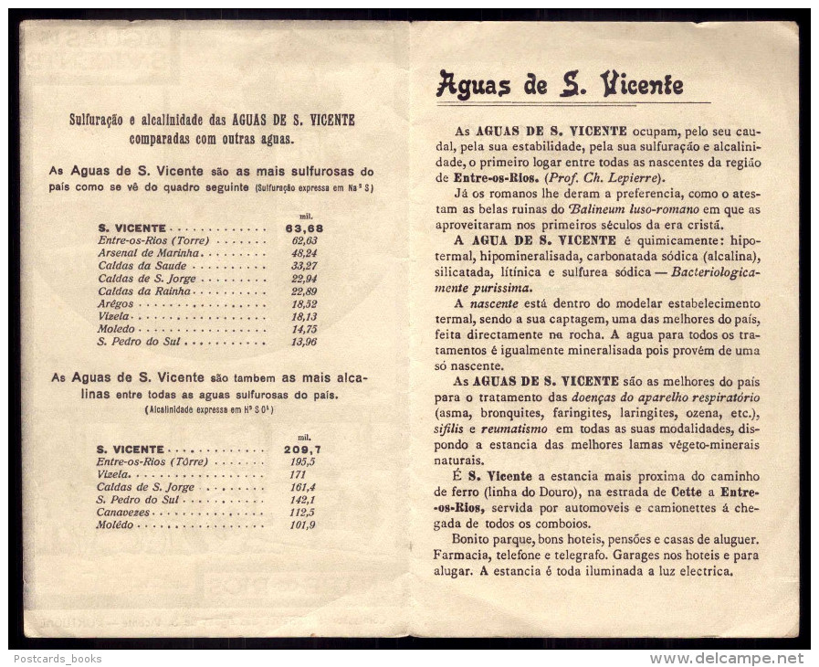 Folheto Desdobravel ENTRE OS RIOS - Aguas De S Vicente - Com Carroça Bois (Porto) Informação CHARLES LEPIERRE - PORTUGAL - Porto