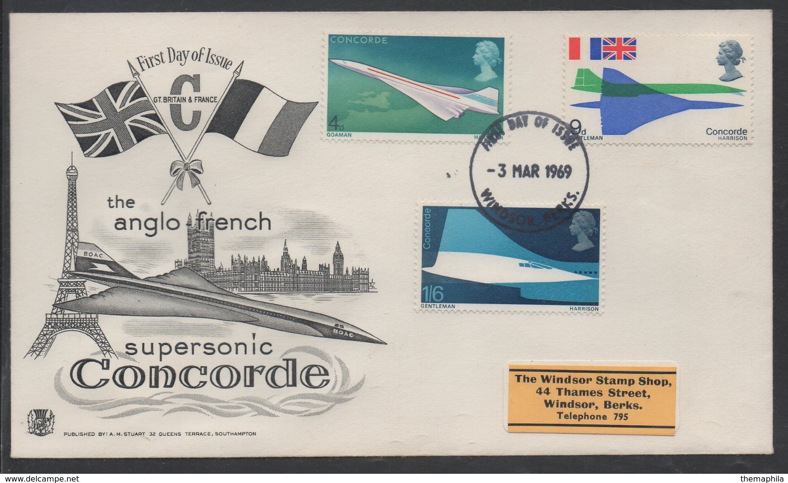 CONCORDE - AVIATION / 1969 GB ENVELOPPE FDC ILLUSTREE (ref LE775) - Concorde