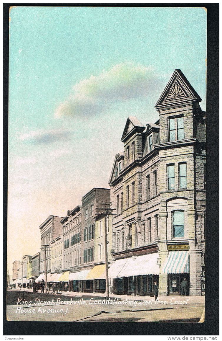 BROCKVILLE -ONTARIO - CANADA - King Street -looking Est From Court House Avenue- - Recto Verso - PAYPAL FREE - Brockville