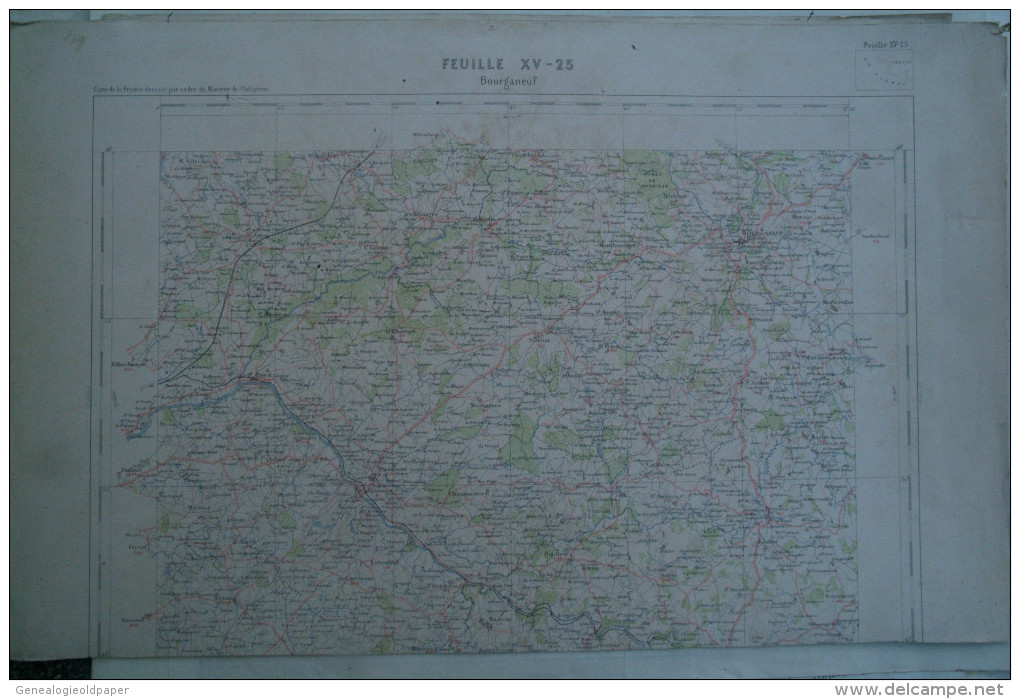 23 -87- BOURGANEUF - CARTE GEOGRAPHIQUE FIN XIXE - MORTEROLLES- CHAMPNETERY- SAINT LEONARD- MASLEON-BILLANGES-BUJALEUF- - Geographical Maps