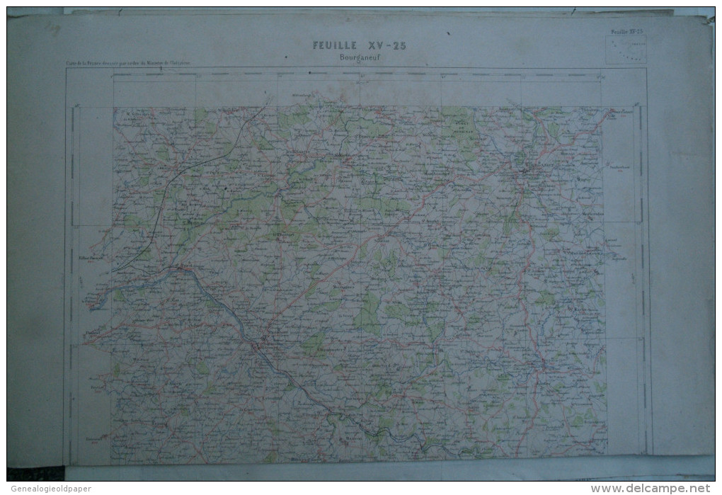 23 -87- BOURGANEUF - CARTE GEOGRAPHIQUE FIN XIXE - MORTEROLLES- CHAMPNETERY- SAINT LEONARD- MASLEON-BILLANGES-BUJALEUF- - Cartes Géographiques