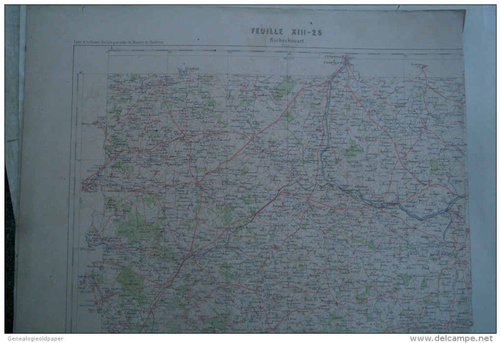 87-16- ROCHECHOUART-CARTE GEOGRAPHIQUE FIN XIXE -  ANSAC-EXIDEUIL-CHASSENEUIL-CHABANAIS-MONTEMBOEUF-SAULGOND-CHABRAC- - Geographical Maps