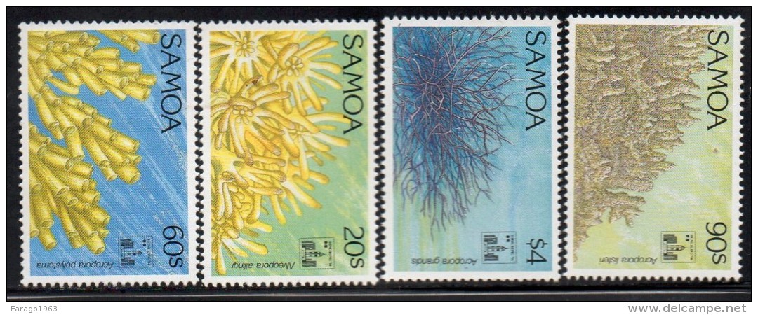 1994 Samoa Corals Hong Kong Complete Set Of 4 MNH - Samoa