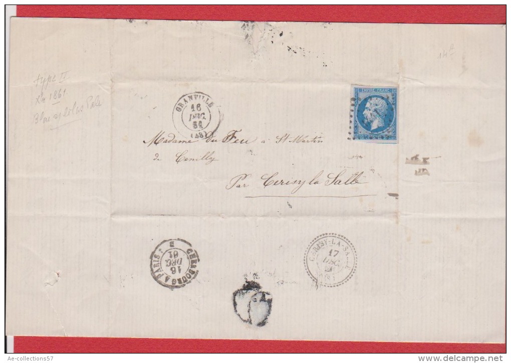 Lettre De Granville   -  Pour Cerisy La Salle  -- 18 Dec 1861 - 1849-1876: Période Classique