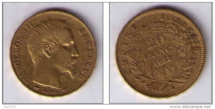 FRANCIA - 20 FRANCS NAPOLEON III GOLD YEAR 1858 - Otros & Sin Clasificación