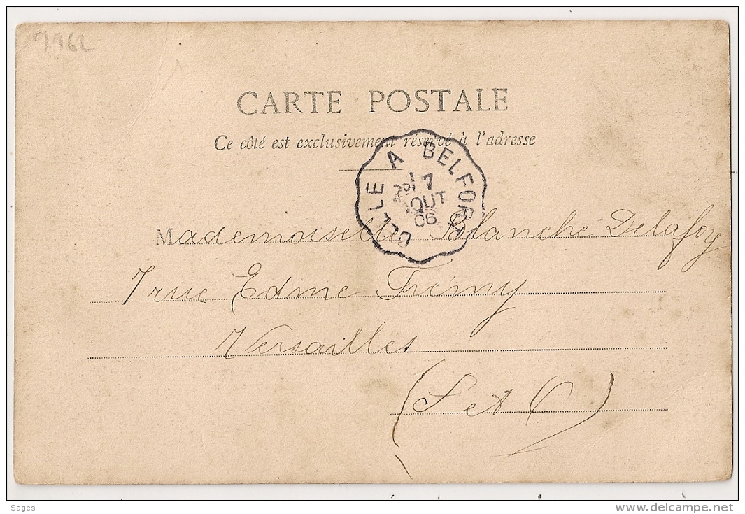 Convoyeur DELLE A BELFORT Sur Carte Postale. 1906. - Poste Ferroviaire