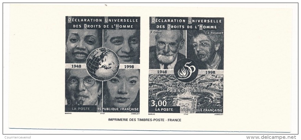 FRANCE - Gravure Des N° Yvert 3208/09 - Déclaration Universelle Des Droits De L'Homme - Pruebas De Lujo