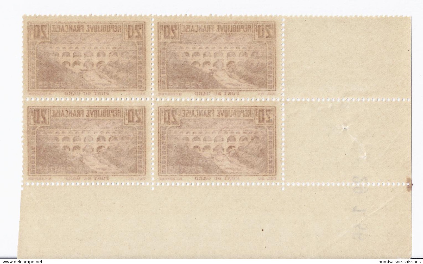 TIMBRES FRANCE - COIN DATE - 20 FRANCS TYPE II B - 29.1.36 - PONT DU GARD - YVERT ET TELLIER 262 - 1930-1939