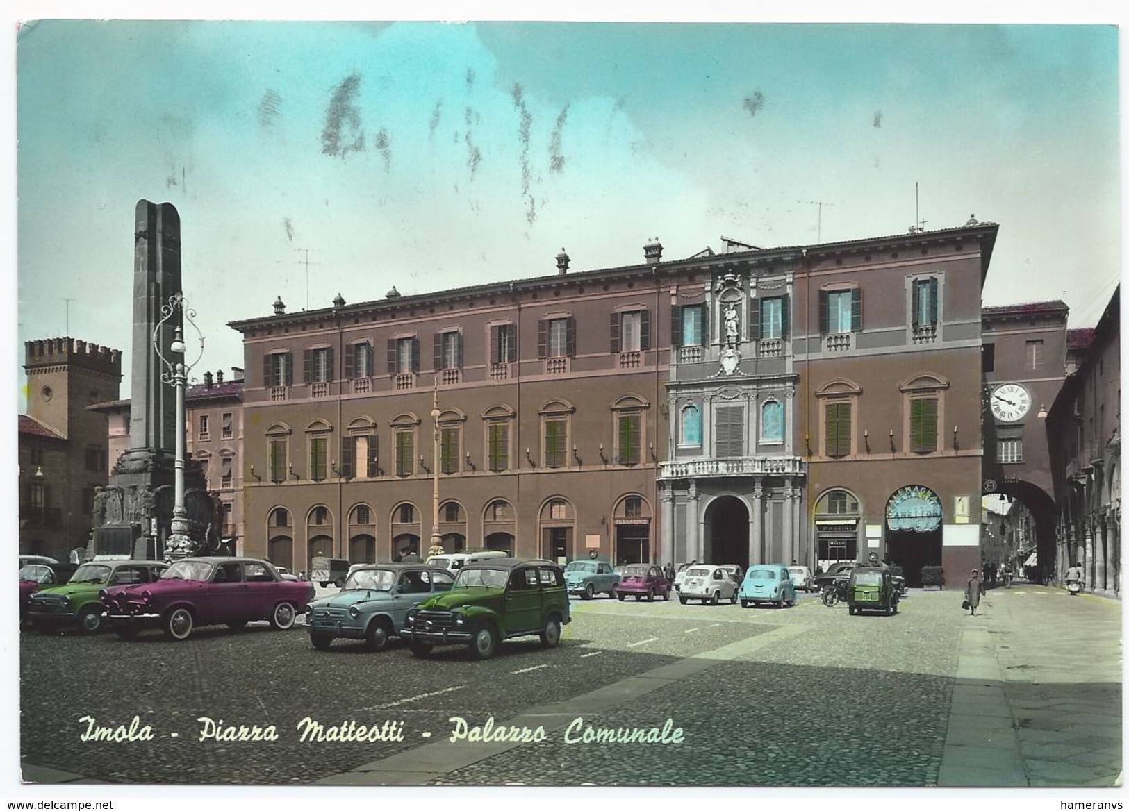 Imola - Piazza Matteotti - Palazzo Comunale  - Auto D'Epoca - H3110 - Imola