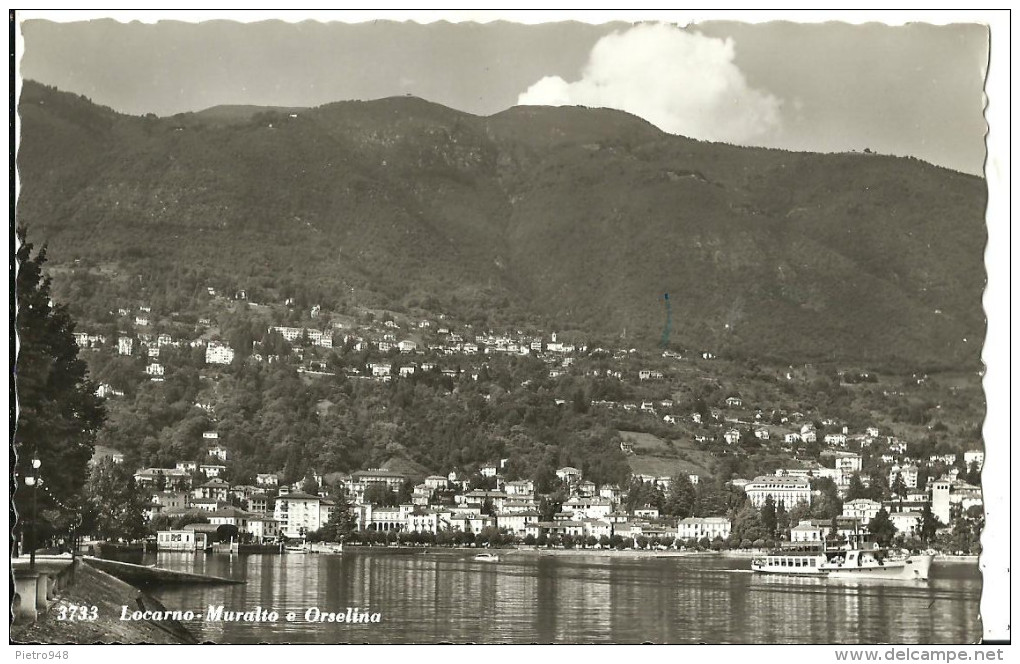 Locarno (Tessin, Svizzera) Muralto E Orselina, Panorama, Thematic Stamp 10 Cent "Simplon 1906-1956" 50^ Del Traforo - Muralto