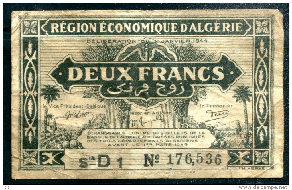 Région Economique D'Algérie - Deux Francs - Algeria