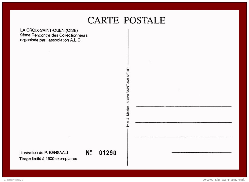 Salon Des Cartes Postale ( Carthophile ) à La Croix Saint Ouen  Dimanche 20 Novembre 1994 - Bolsas Y Salón Para Coleccionistas