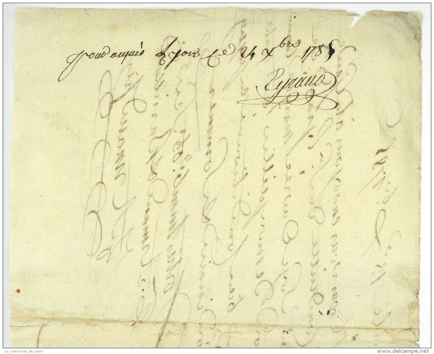 NYON 1785 Vaud Suisse Lettre De Voiture Pour Lyon - Documents Historiques