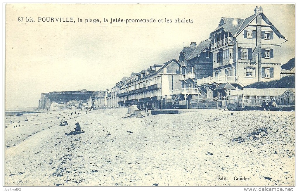 122  76  POURVILLE  La Plage La Jetée Promenade Et Les Chalets - Dieppe