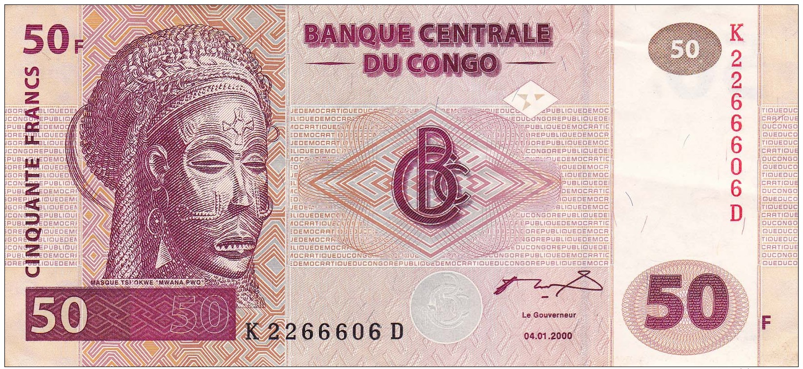 CONGO BRAZZAVILLE - BILLET NEUF DE 50 FRANCS - 2000 - Republik Kongo (Kongo-Brazzaville)