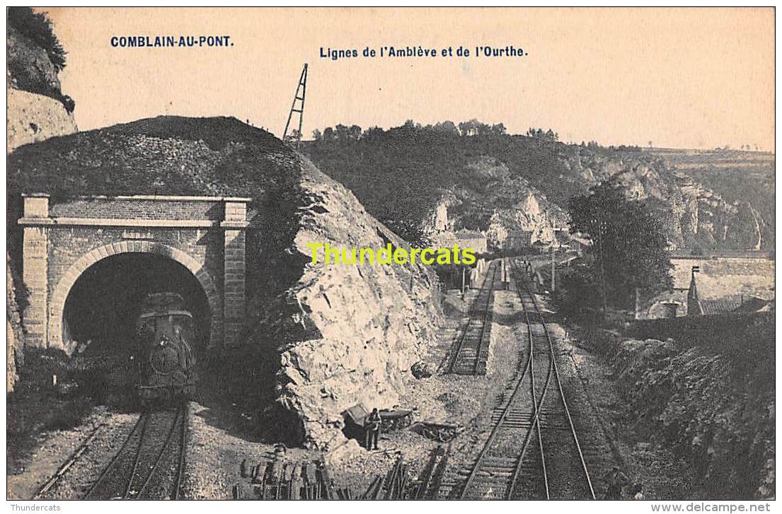 CPA  COMBLAIN AU PONT  LIGNES DE L'AMBLEVE ET DE L'OURTHE TRAIN A VAPEUR - Comblain-au-Pont