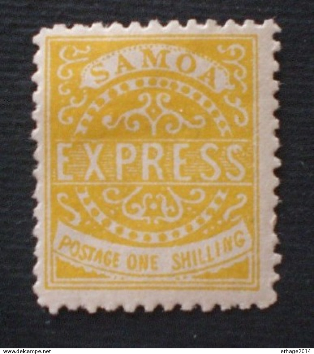 SAMOA 1877 - 1882 Express Stamps 1 Sh Yellow  MNLH PERFORATION  11 1/2 - Samoa Americano