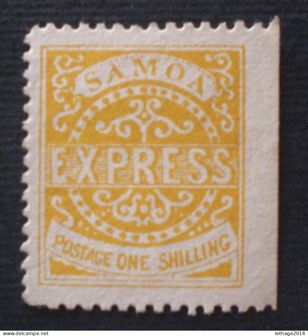 SAMOA 1877 - 1882 Express Stamps 1 Sh Yellow  MH PERFORATION  11 3/4 - Samoa Américaine