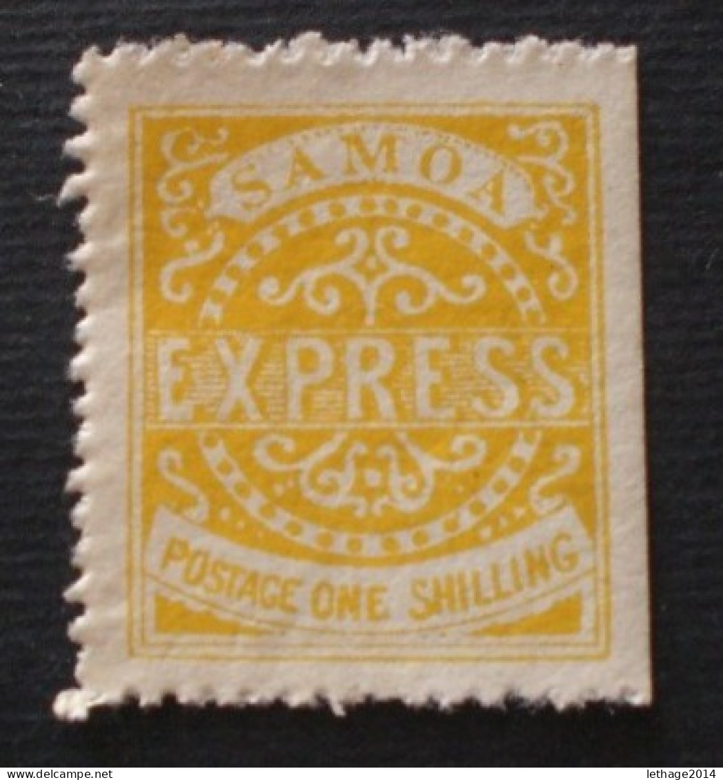 SAMOA 1877 - 1882 Express Stamps 1 Sh Yellow  LINE BROKEN X MNH PERFORATION  12 1/4 - American Samoa