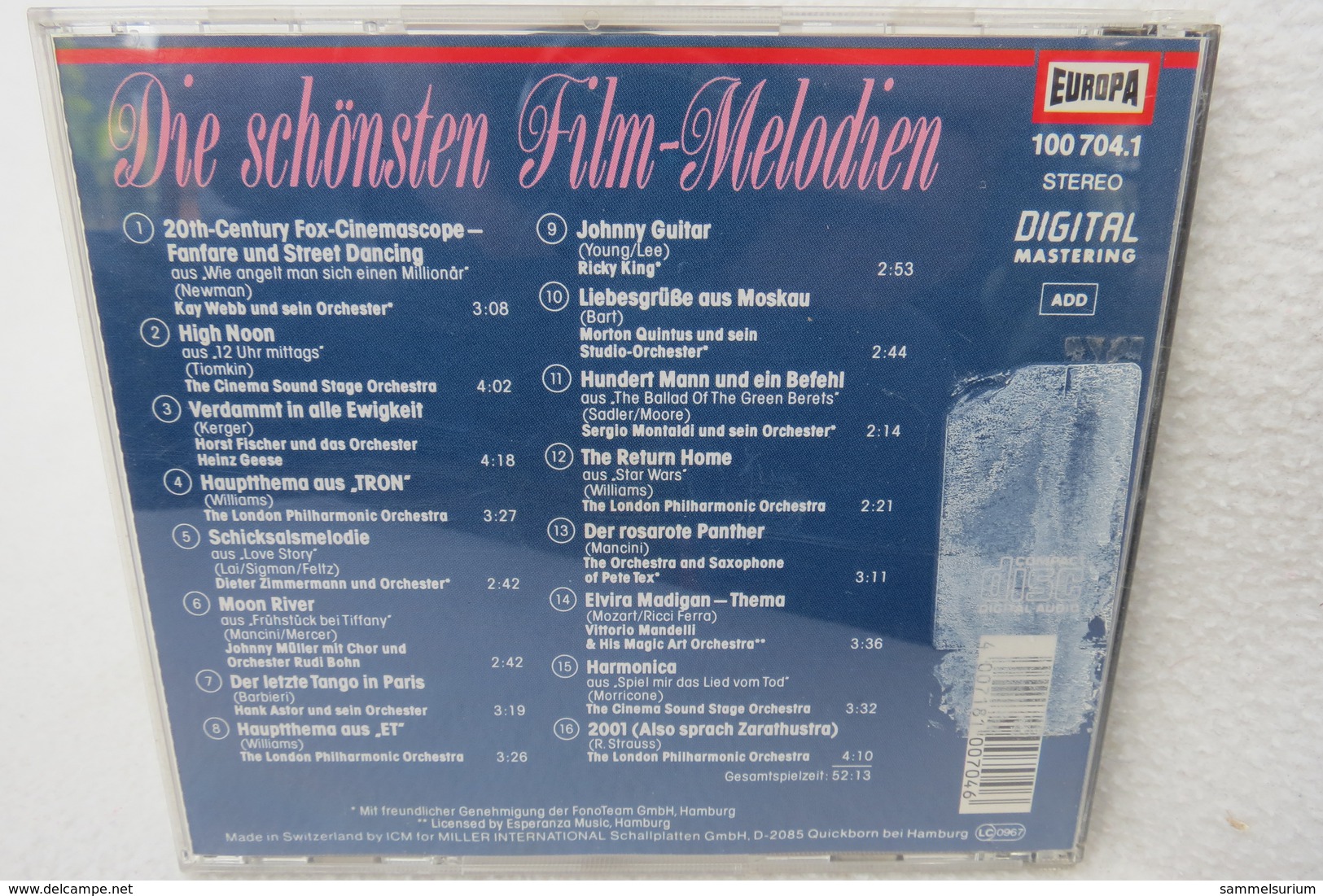 CD "Die Schönsten Film-Melodien" - Filmmusik