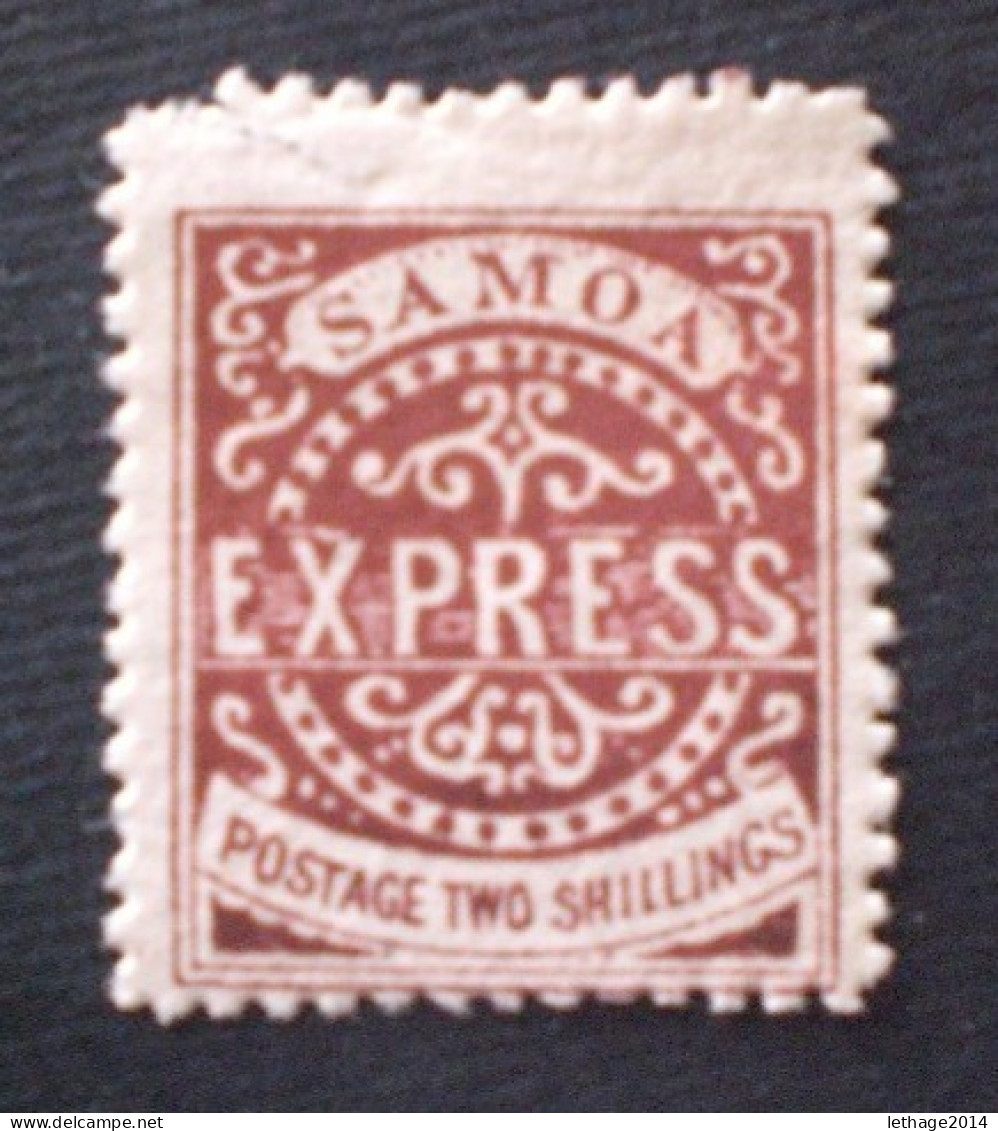 SAMOA 1877 - 1882 Express Stamps 2 Sh Sepia  MNH PERFORATION  11 3/4   "ROTTO " - American Samoa