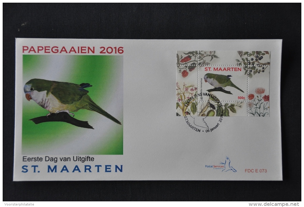 ST. MAARTEN 2016 FDC 72-75 VOGELS BIRDS OISEAUX BLANK - Curazao, Antillas Holandesas, Aruba
