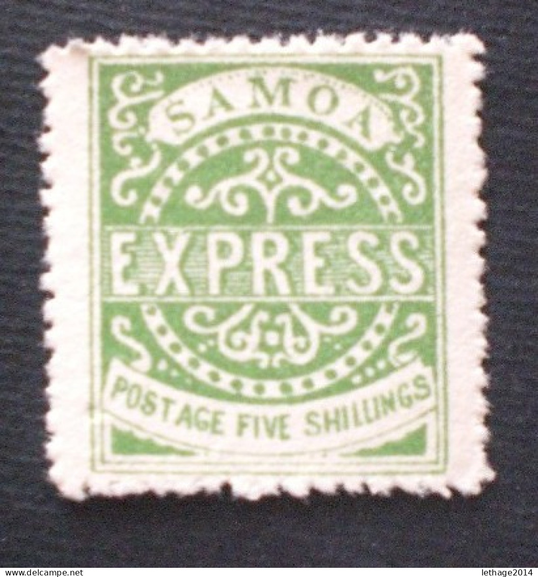 SAMOA 1877 - 1882 Express Stamps 5 Sh Green  MNH PERFORATION  12 1/2 - American Samoa